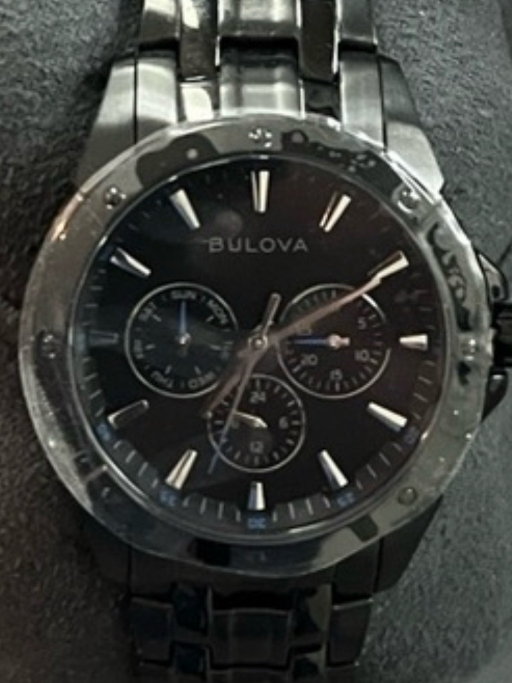 Bulova Black Stainless Steel Chronograph Watch